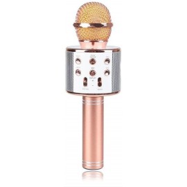 Колонка микрофон Bluetooth Mp3 караоке WS-858 бронзовый / pink gold