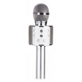 Колонка микрофон Bluetooth Mp3 караоке WS-858 Silver