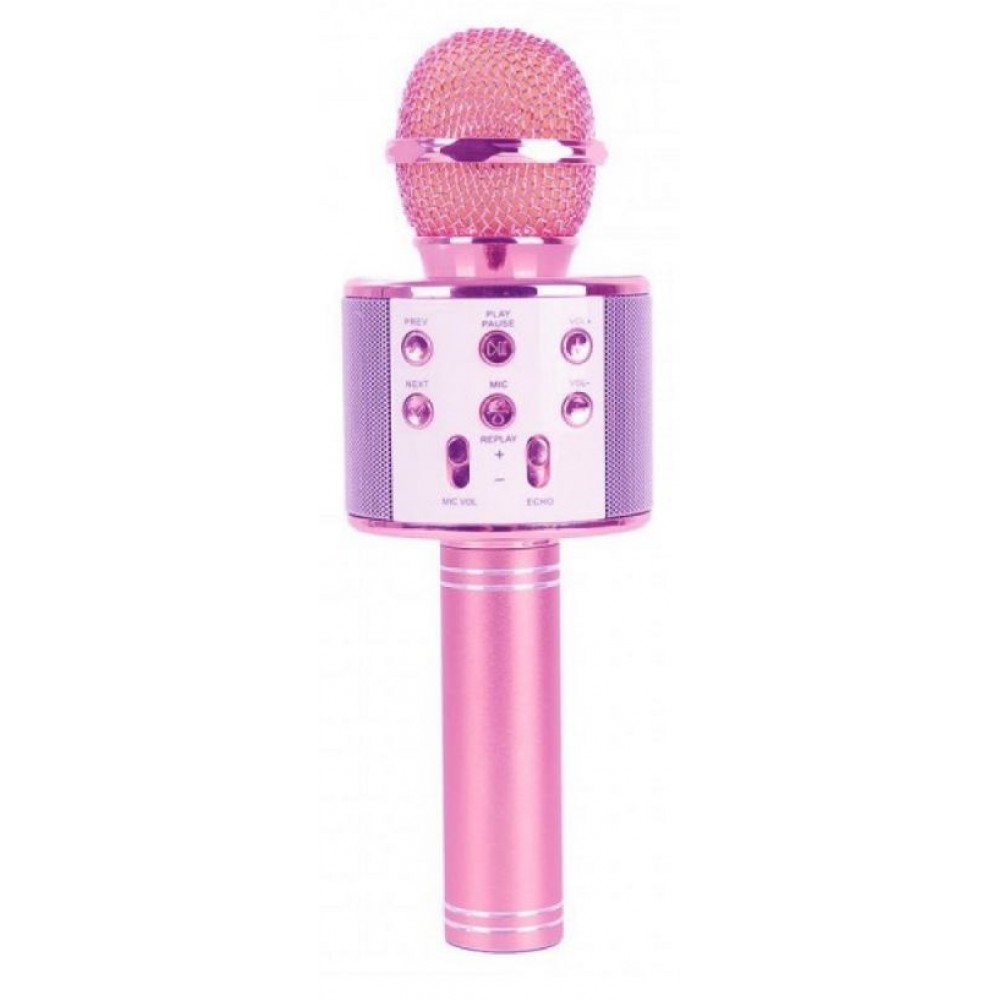 Колонка микрофон Bluetooth Mp3 караоке WS-858 Розовый