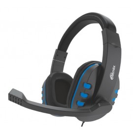 Наушники гарнитура PC Ritmix RH-555M голубая