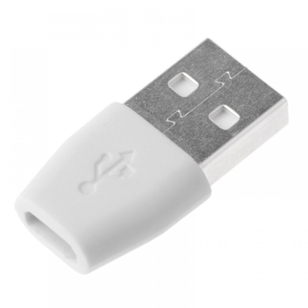 Переходник USB штекер - Micro USB гнездо, белый