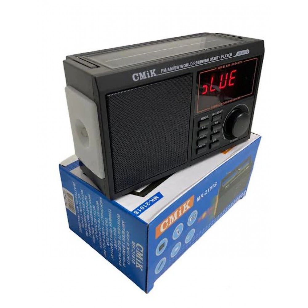 Радиоприемник Cmik MK-2101S mp3 bluetooth солнечная зарядка фонарик