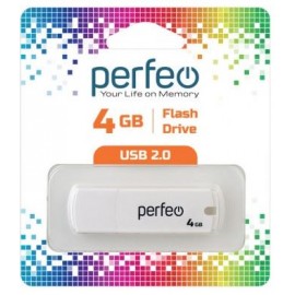 Флешка USB 4Gb Perfeo C05 белая