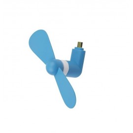 Вентилятор для телефона штекер Micro usb голубой