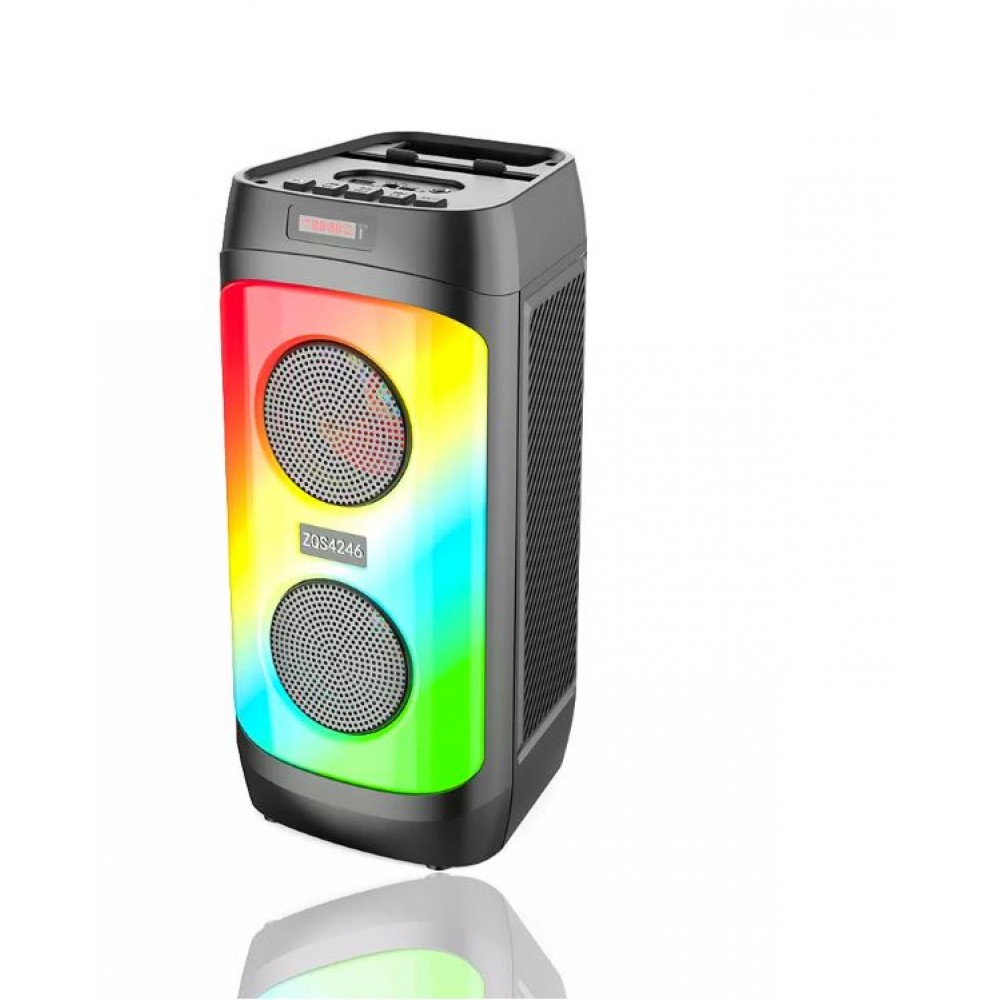 Колонка Bluetooth MP3 FM караоке с микрофоном LED ZQS4246