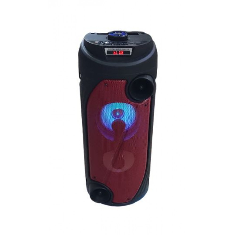Колонка Bluetooth MP3 FM караоке с микрофоном QS-453 красная