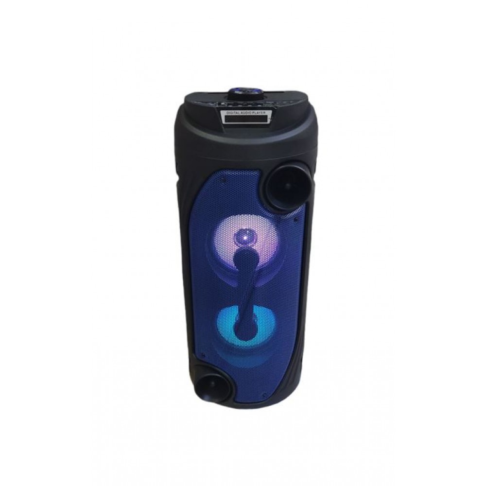 Колонка Bluetooth MP3 FM караоке с микрофоном QS-453 синяя
