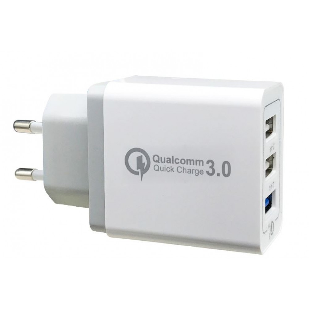 Зарядное сетевое сзу usb 3x AR-QC-660 быстрое QC 3.0 белый