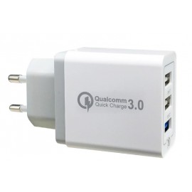 Зарядное сетевое сзу usb 3x AR-QC-660 быстрое QC 3.0 белый