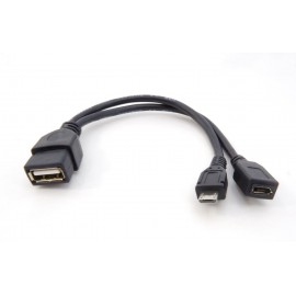 Переходник кабель OTG Micro USB с доп. питанием в Micro USB гнездо