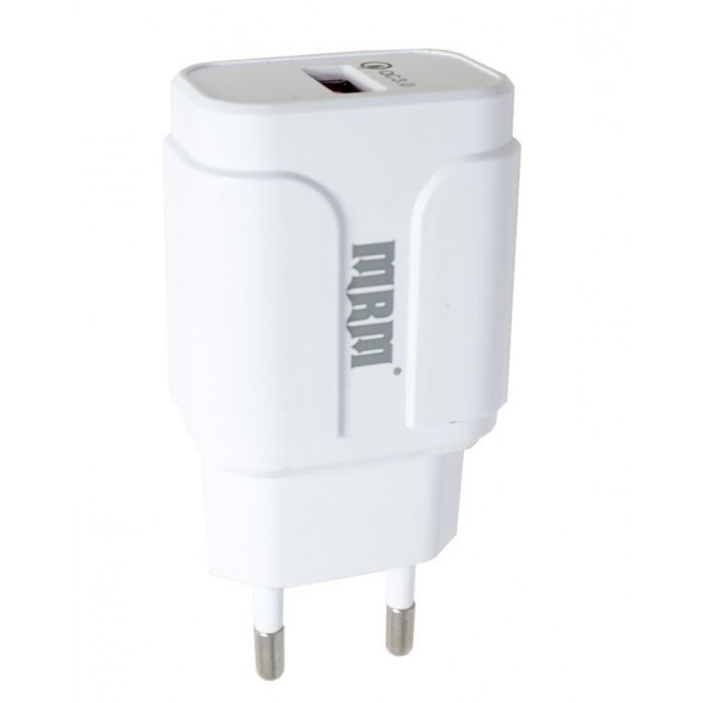 Зарядное сетевое сзу USB MRM S30 быстрое QC 3.0 белый