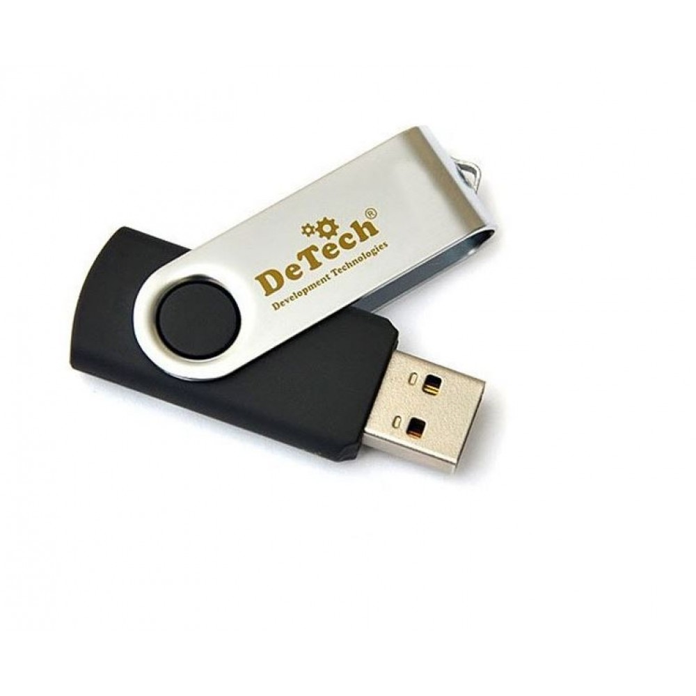 Флешка USB 3.0 128Gb DeTech Swivel black U3