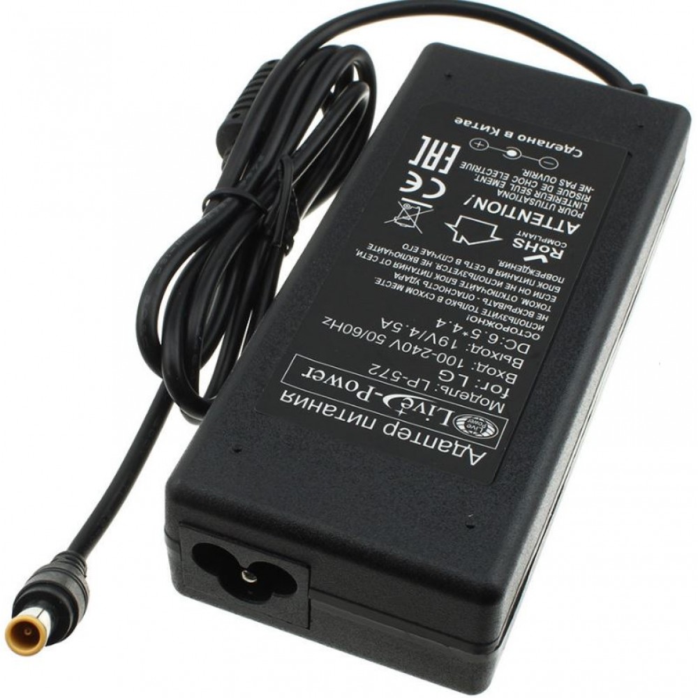 Блок питания ноутбука / монитора 19V 4.5A 6.5/4.4mm для LG LP-572