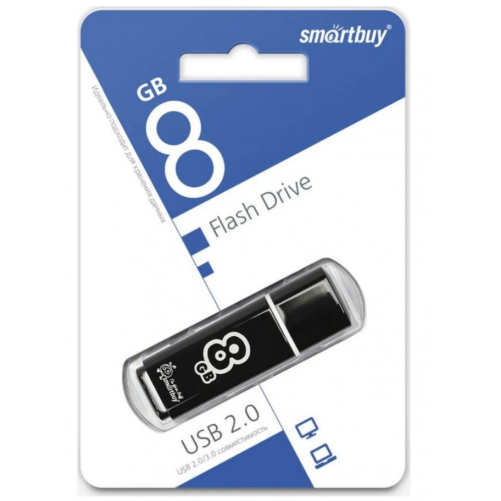 Флешка USB 8Gb SmartBuy Glossy Black