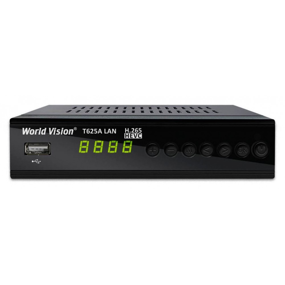 Ресивер DVB-T2/C World Vision T625A LAN с кабельным тв и интернет
