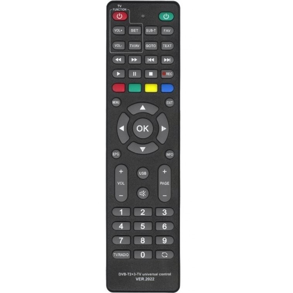 Пульт универсал для T2 тюнеров DVB-T2+3+TV ver.2022 H0037926