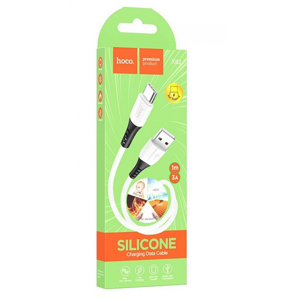 Кабель USB Type-C Hoco X82 silicone белый