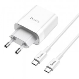 Зарядное сетевое сзу USB Hoco C80A быстрое QC 3.0 + Type-C PD белый