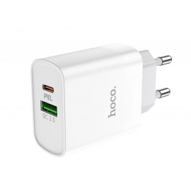 Зарядное сетевое сзу USB Hoco C80A быстрое QC 3.0 + Type-C PD белый