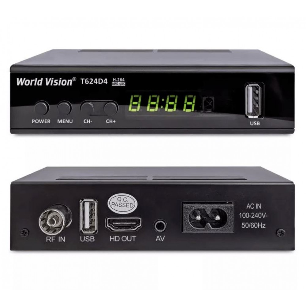 Ресивер DVB-T2/C World Vision T624D4 с кабельным тв и интернет