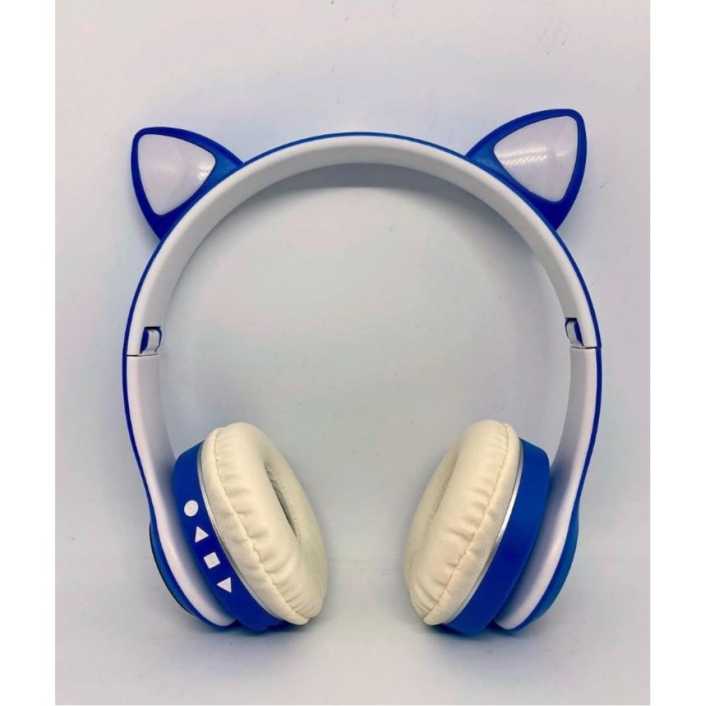 Наушники bluetooth Cat Ear VZV-23M с ушками LED синие