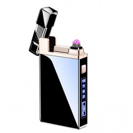 Зажигалка Usb плазменная 2 дуги 21-06 с фонариком металл черная