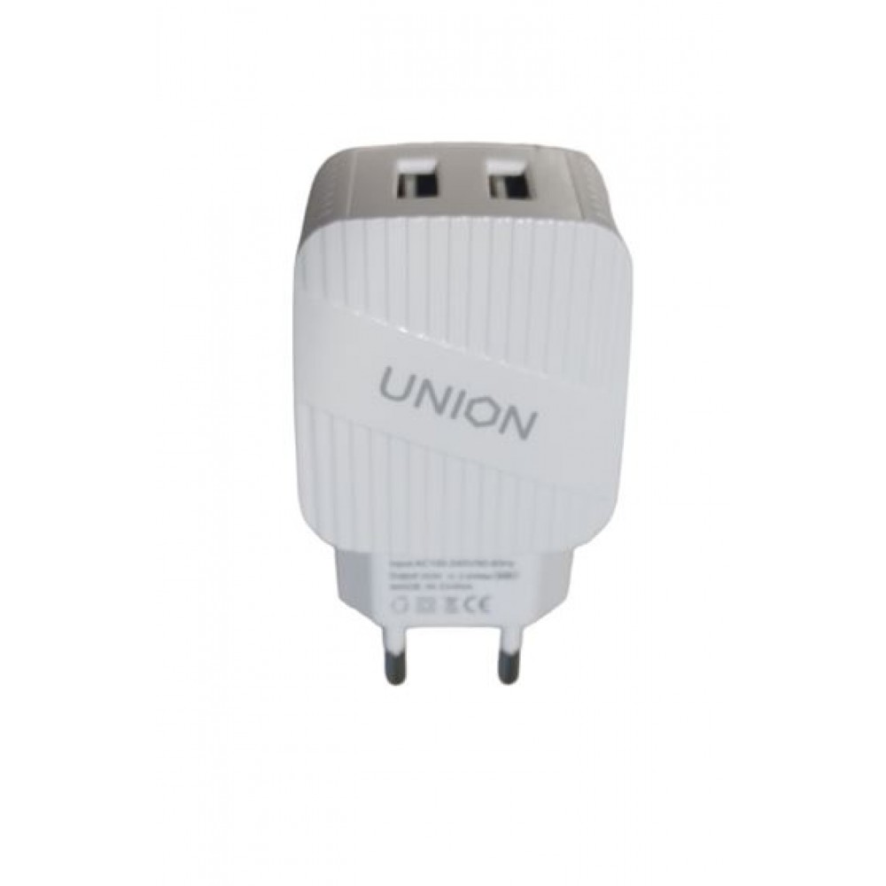 Зарядное сетевое сзу usb 2x Union UR-06 2.4A белый