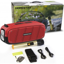 Колонка Bluetooth Mp3 Hopestar A20 Pro, беспроводной микрофон, красная