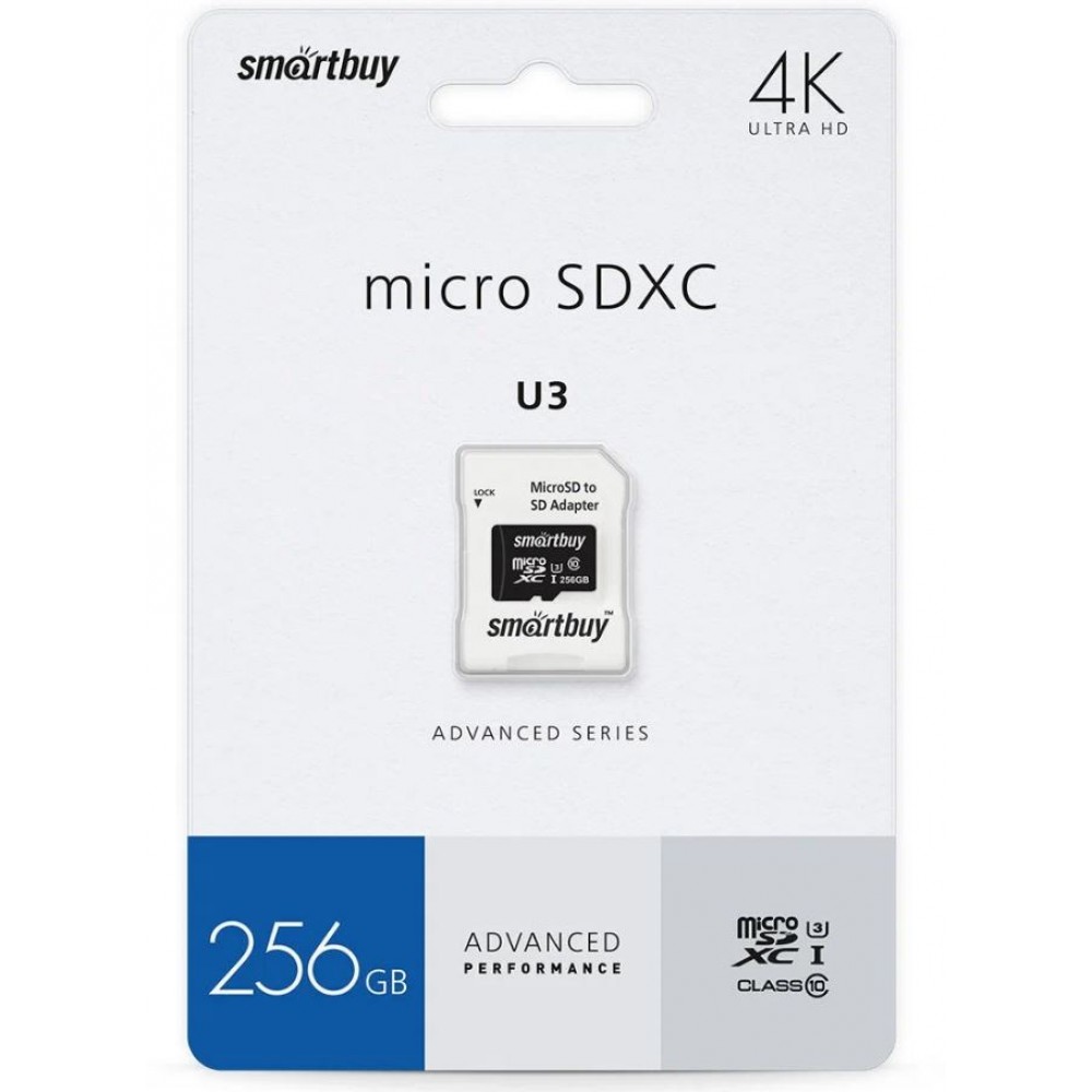 MicroSd 256Gb Smartbuy Class10 SDXC U3 V30 A1 Advanced
