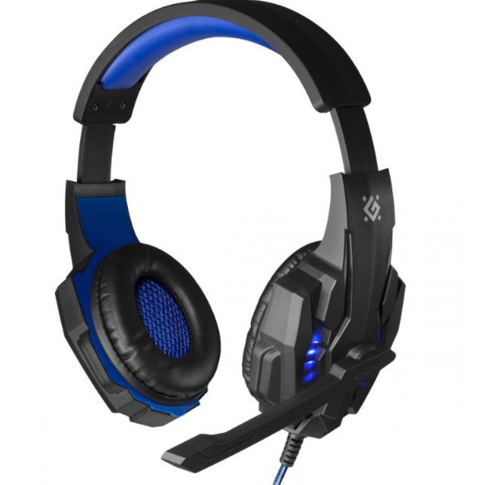 Наушники гарнитура PC игр Defender Warhead G390 черно-синий (64039)