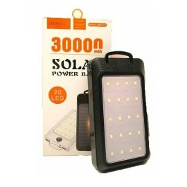 Power bank Demaco DMK-A10 30000 солнечная панель, LED свет, черный