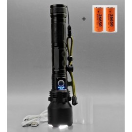 Фонарик металлический YYC-6003-P90, 2x26650/18650, зум, мощный