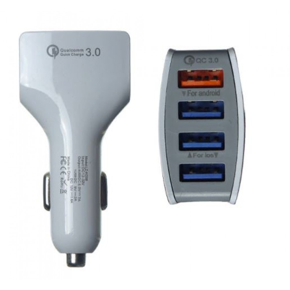 Зарядное автомобильное азу usb 4x CarLive KC09 быстрое белый