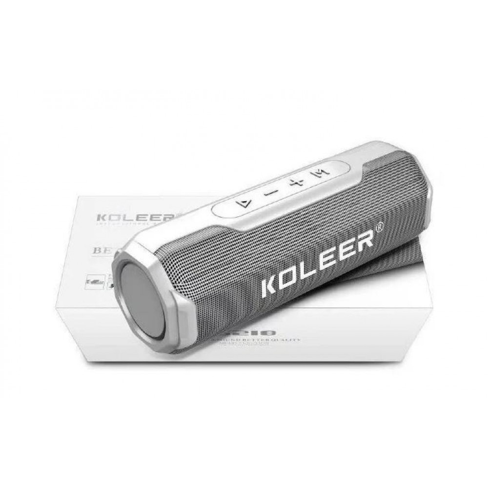 Колонка Bluetooth MP3 Koleer S218 серебро