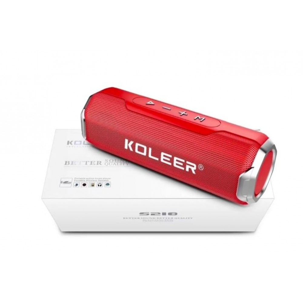 Колонка Bluetooth MP3 Koleer S218 красная