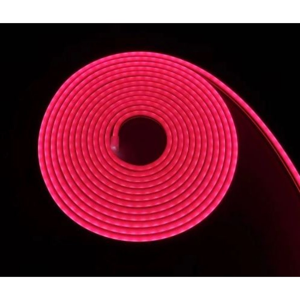 Лента LED Neon розовый узкая 5m 12v с блоком питания