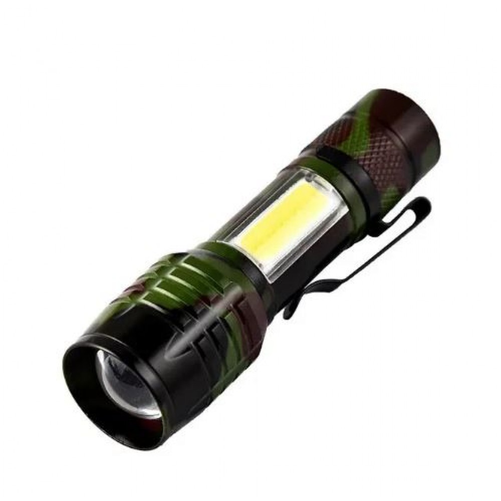 Фонарик H-871 зум, COB, micro USB