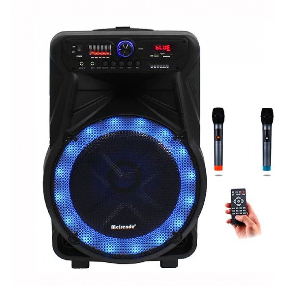 Колонка Bluetooth MP3 караоке 2 микрофона Meirende MR-302