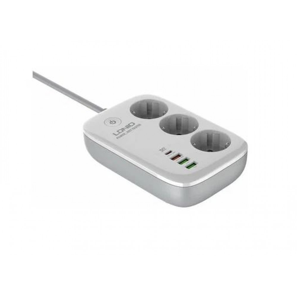 Фильтр сетевой c WiFi 3 розетки 3xUSB 1xPD 30w LDNIO SEW3452 2m белый