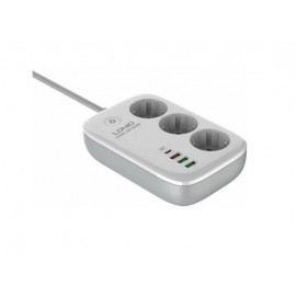 Фильтр сетевой c WiFi 3 розетки 3xUSB 1xPD 30w LDNIO SEW3452 2m белый