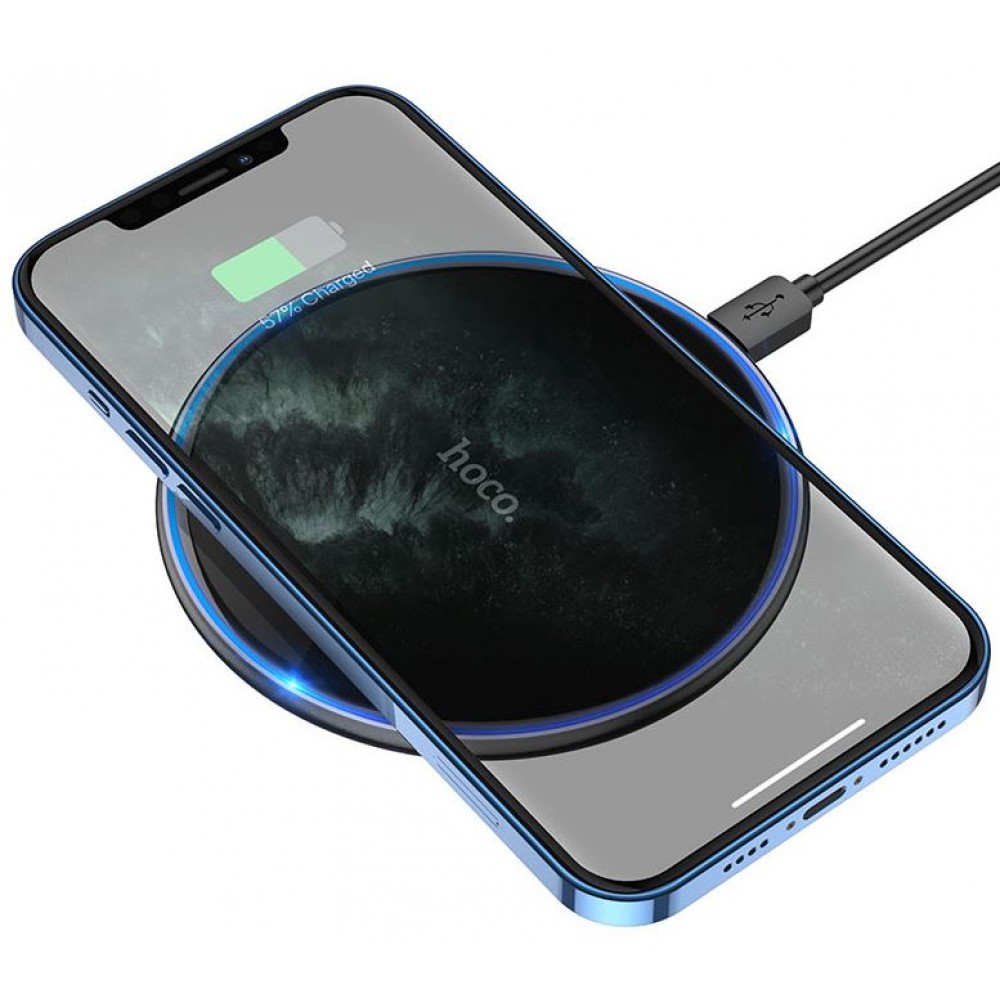 Зарядка беспроводная Qi Hoco CW6 Pro 18W черная