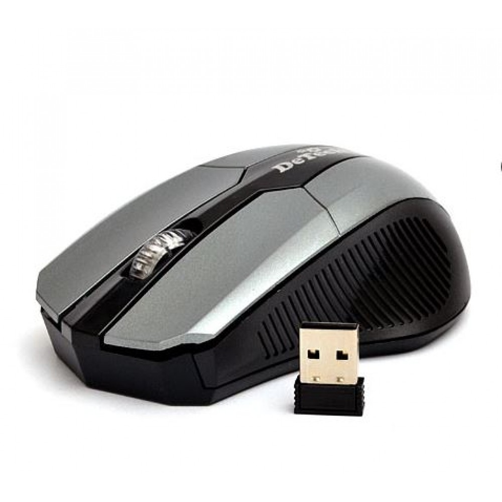 Мышка беспроводная DeTech DE-7090W black&gray