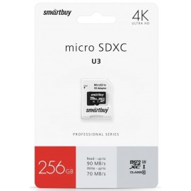MicroSd 256Gb Smartbuy Class10 SDXC U3 Professional