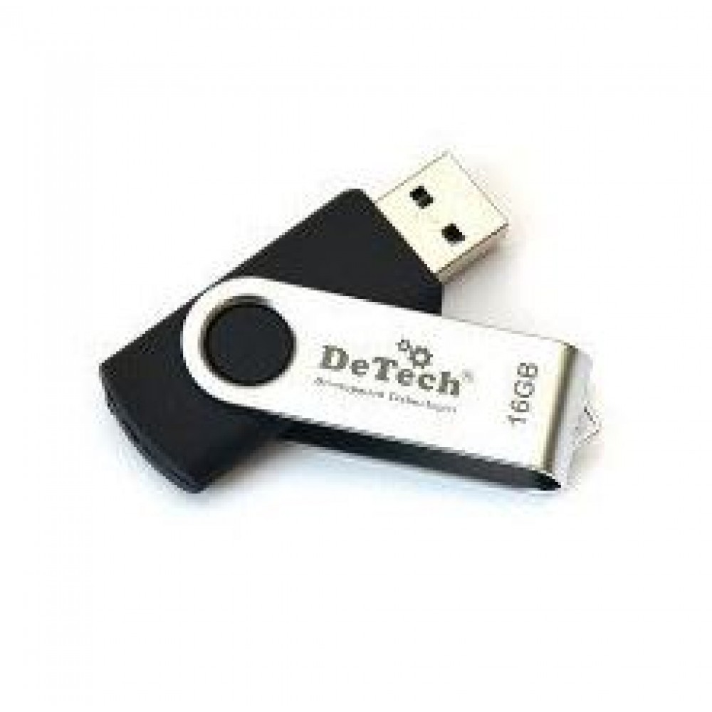 Флешка USB 3.0 32Gb DeTech Swivel black U3