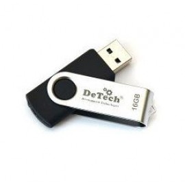 Флешка USB 3.0 32Gb DeTech Swivel black U3