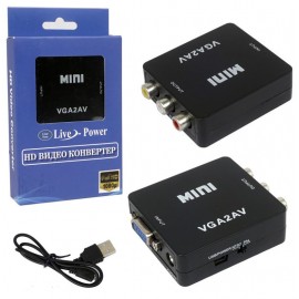 Конвертер видеосигнала VGA - AV RCA (тюльпан) MINI VGA2AV A3406
