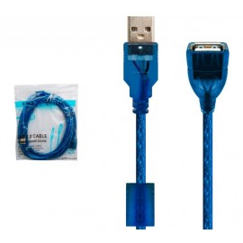 Кабель USB удлинитель AM-AF 3m феррит фильтр синий DL21 A426
