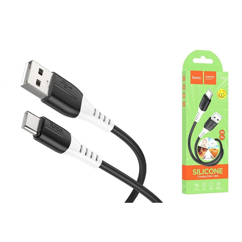 Кабель USB Type-C Hoco X82 silicone черный