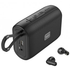 Колонка Bluetooth MP3 FM Hoco HC15 с TWS наушниками черная