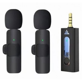 Микрофон прищепка петличный беспроводной комплект 2шт 3.5mm K35